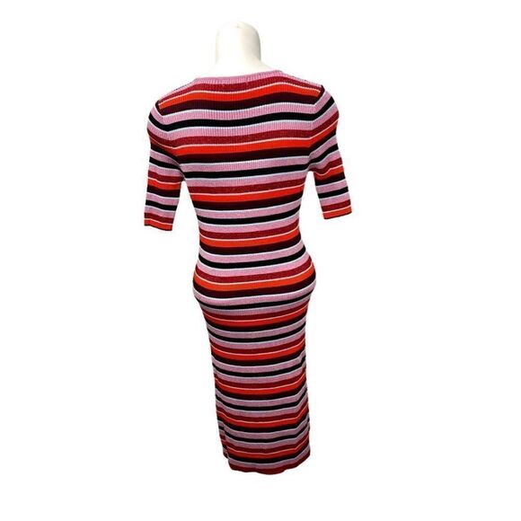 Bar III Dress Medium Metallic Striped Pink/Black - Picture 3 of 9